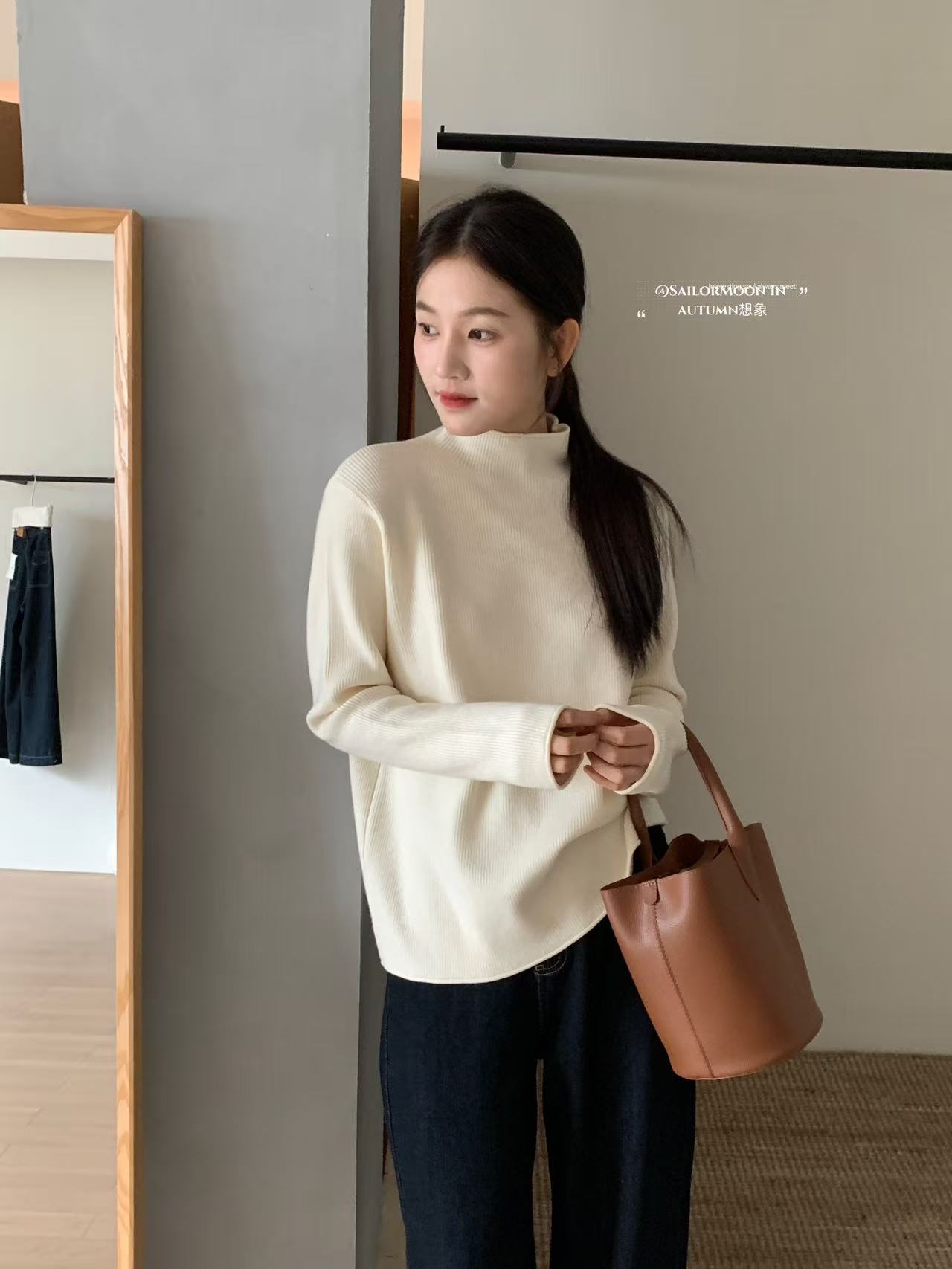 【大姐3号店】20336长袖半高领针织打底