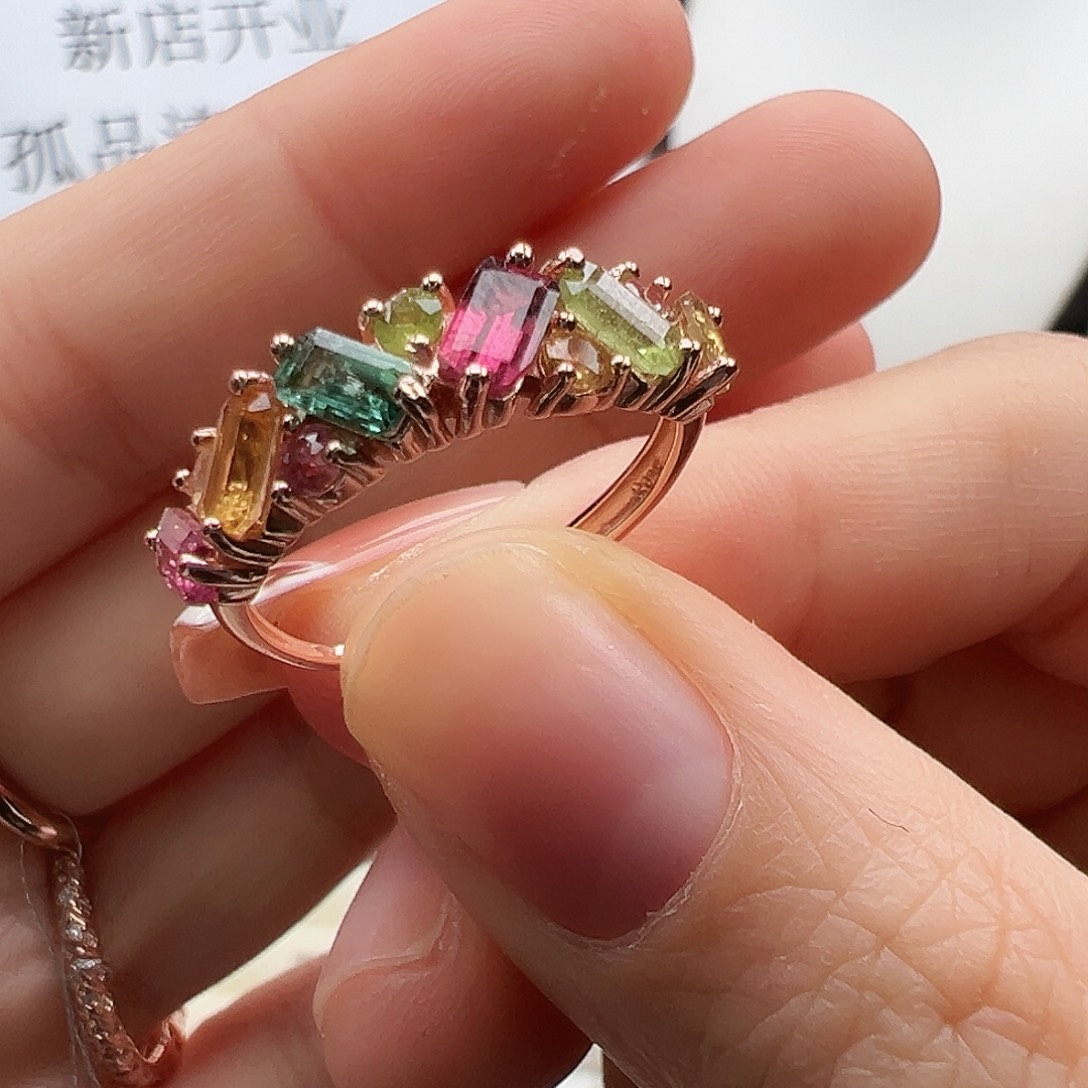 碧玺银S925镶嵌戒指