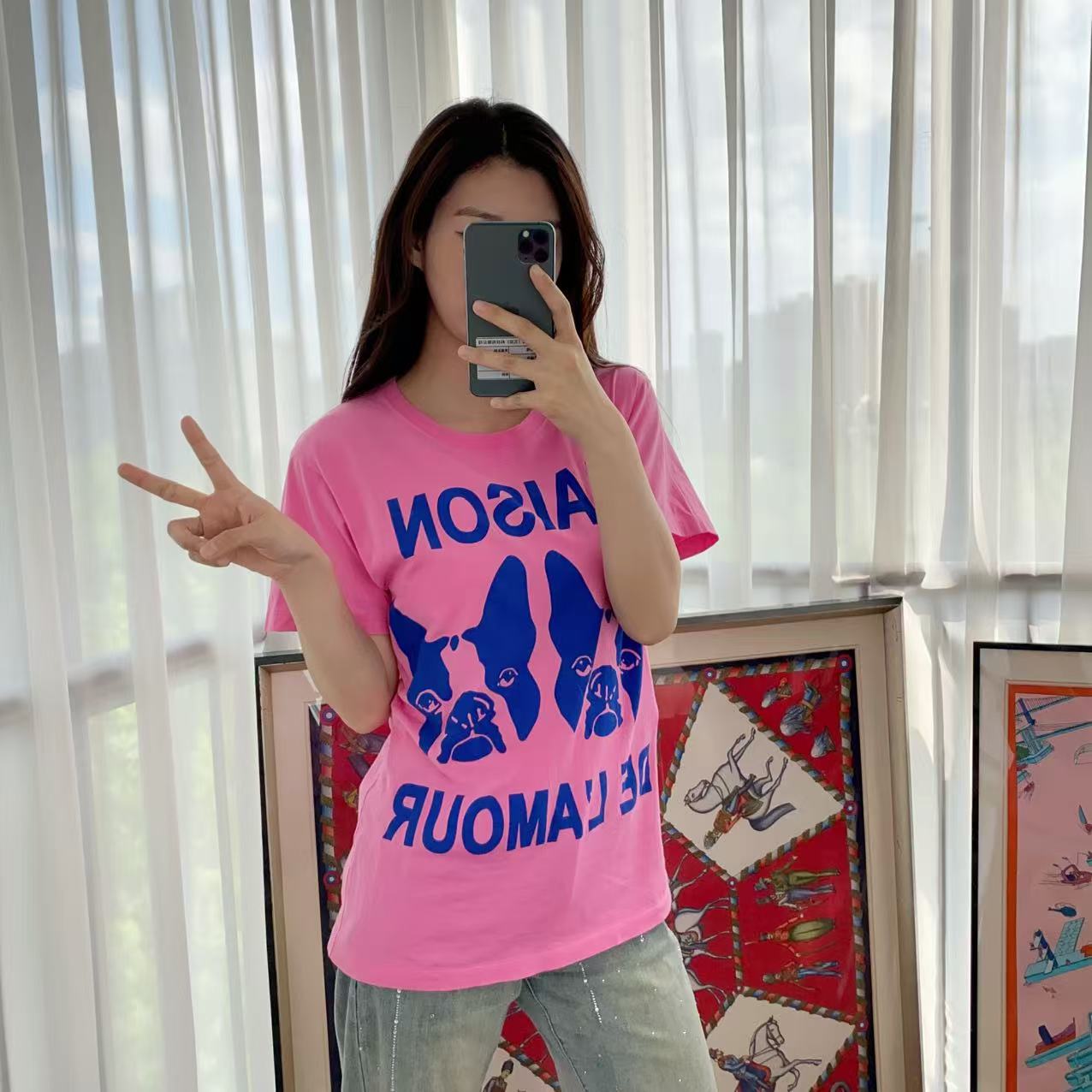 95新 GUCCI/古驰 短袖粉色xs码/250427LZHQC04