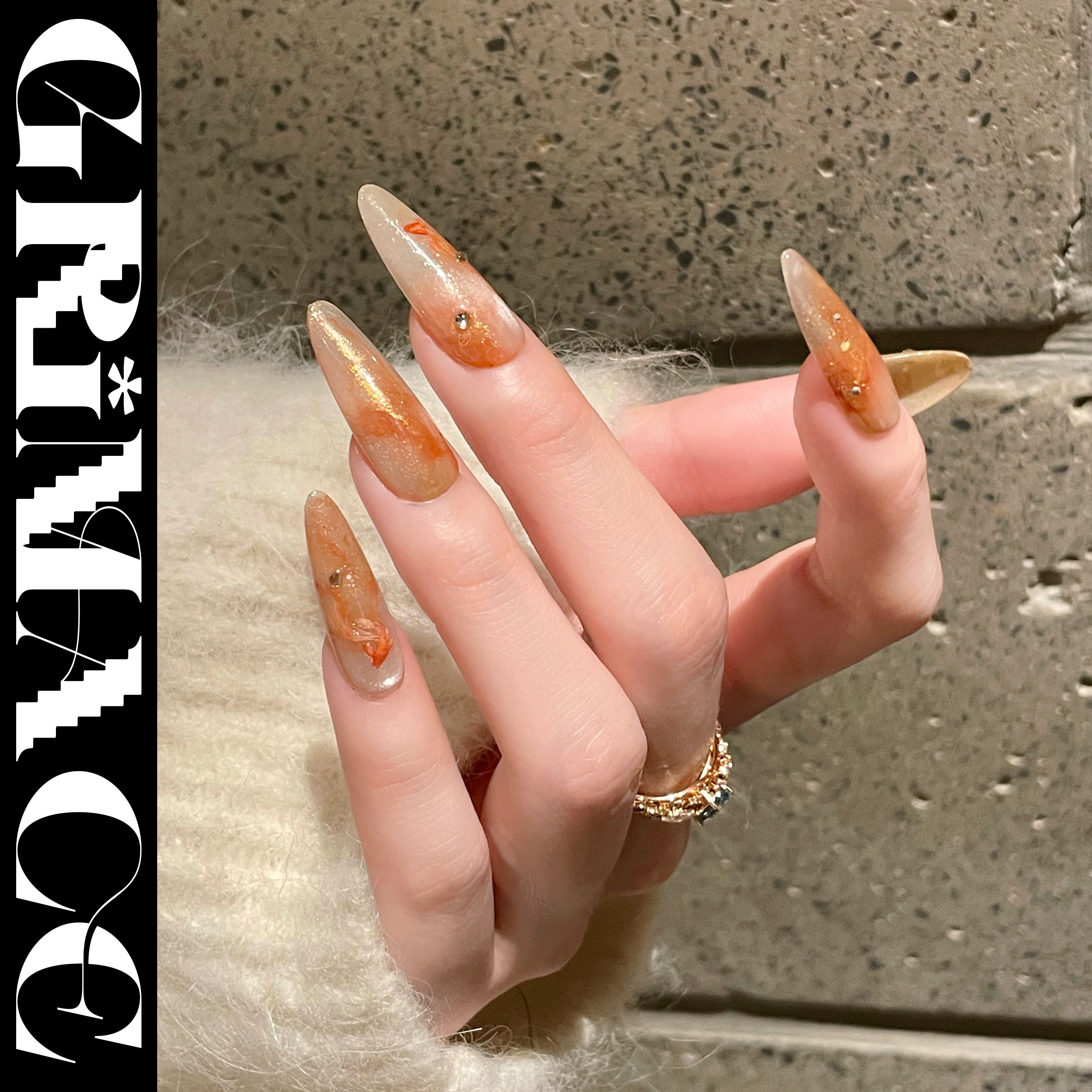 【福光锦】怪相录手工穿戴甲水彩手绘通透质感好运锦鲤福气满满显白