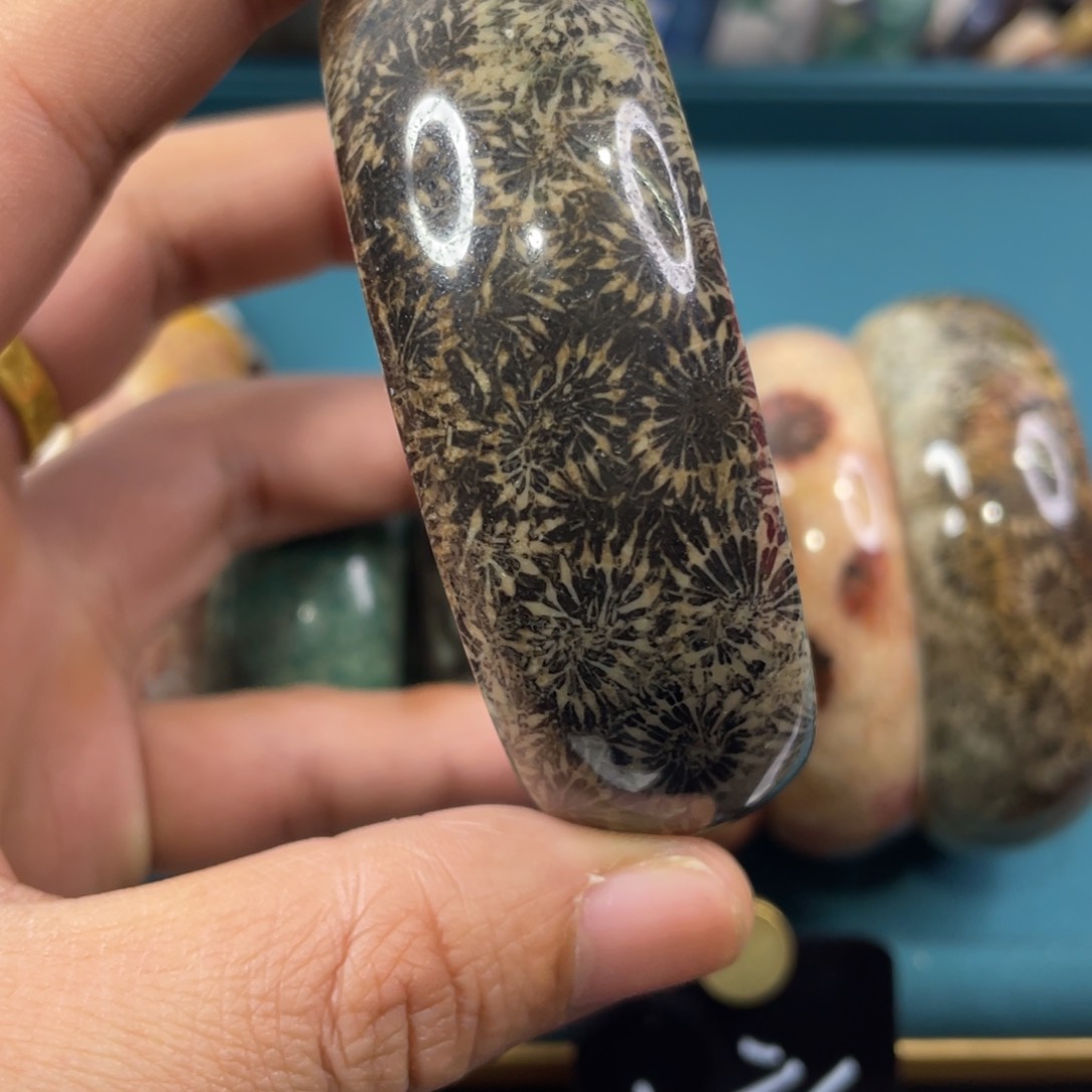 未镶嵌手镯硅化玉