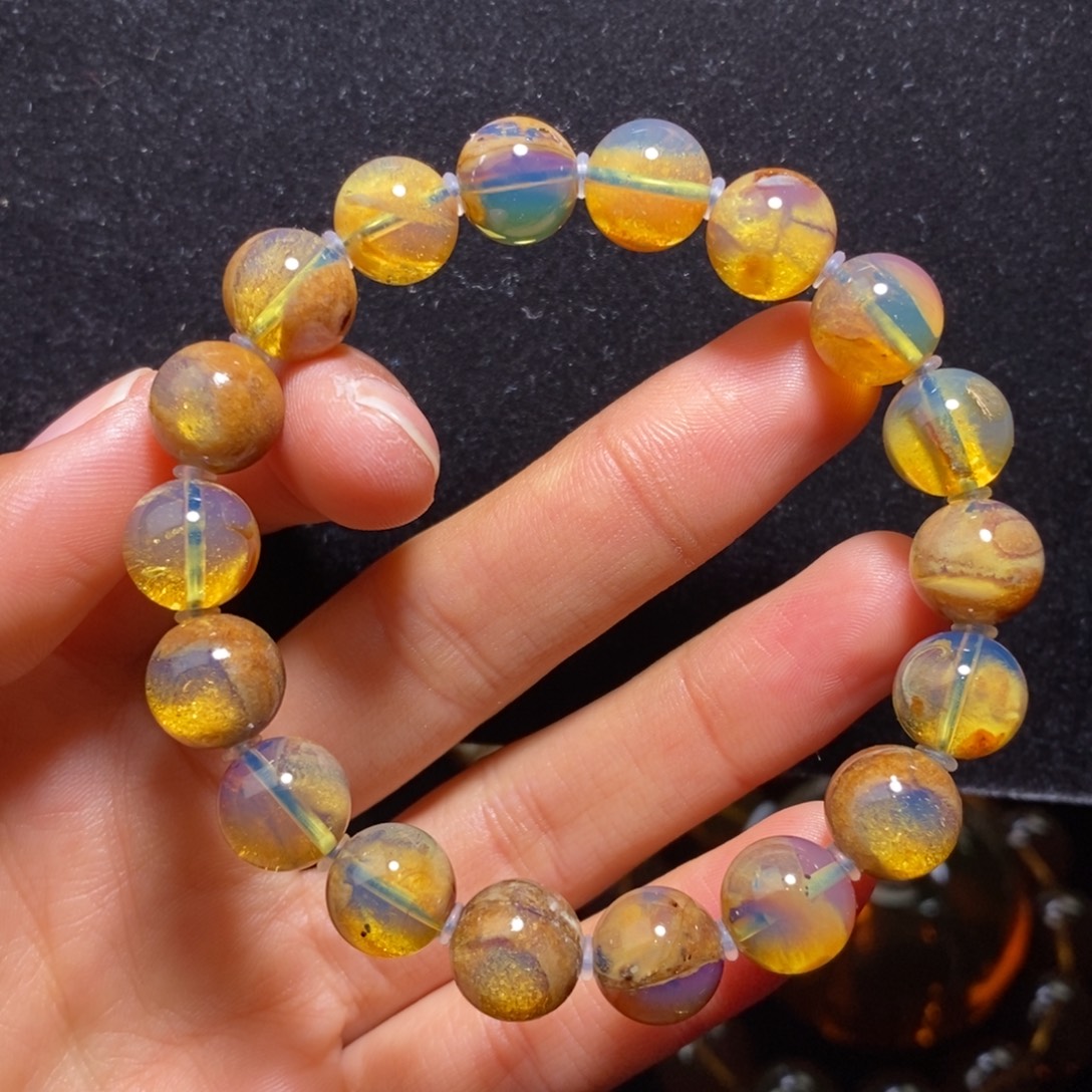 琥珀未镶嵌颈饰10克10mm「不退换」