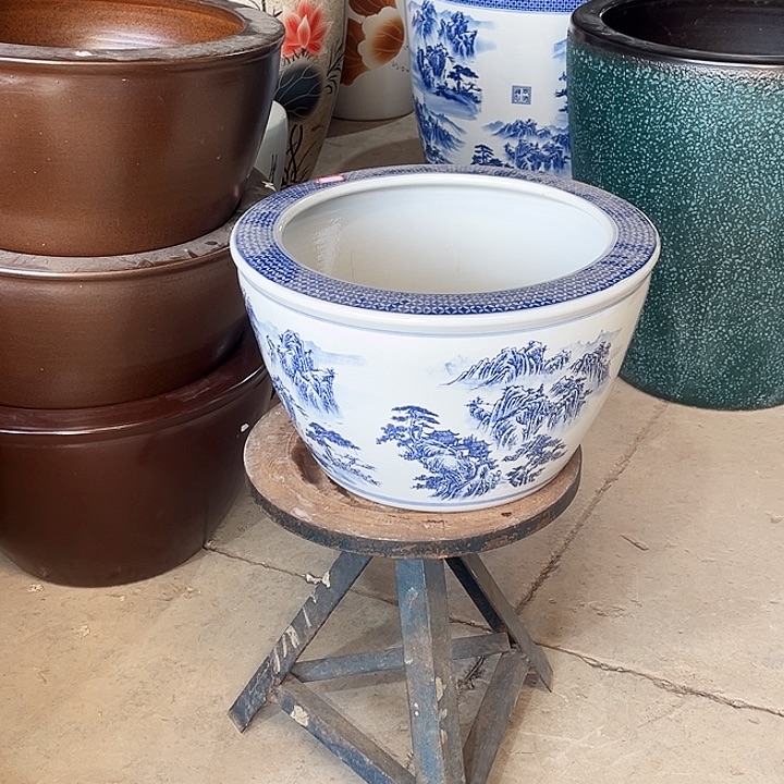 景德镇陶瓷鱼缸艺术直径40厘米高25厘米