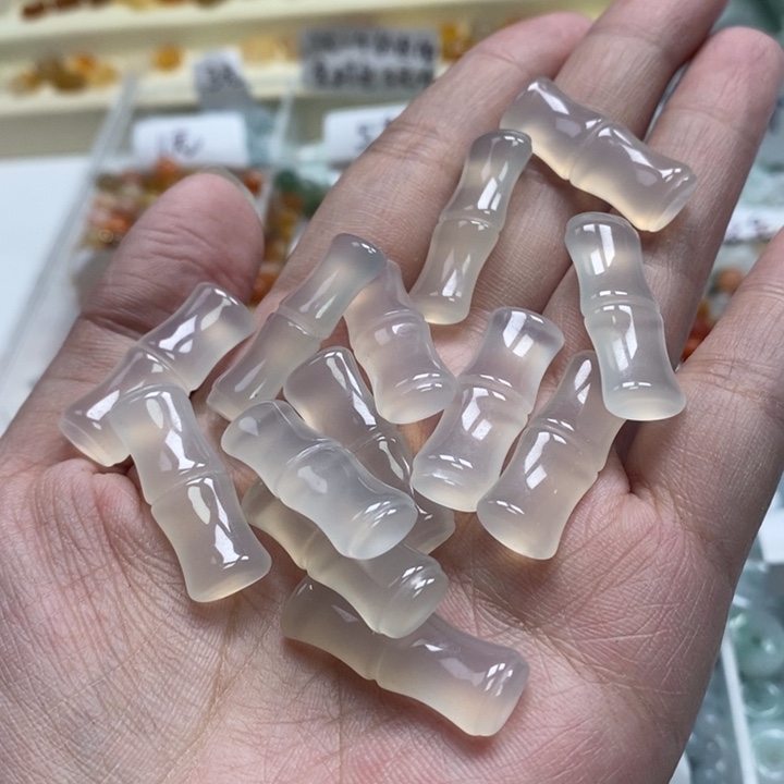 玛瑙/玉髓吊坠(不含链)未镶嵌竹节5个