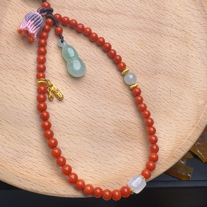 翡翠未镶嵌颈饰天然翡翠葫芦喜鹊