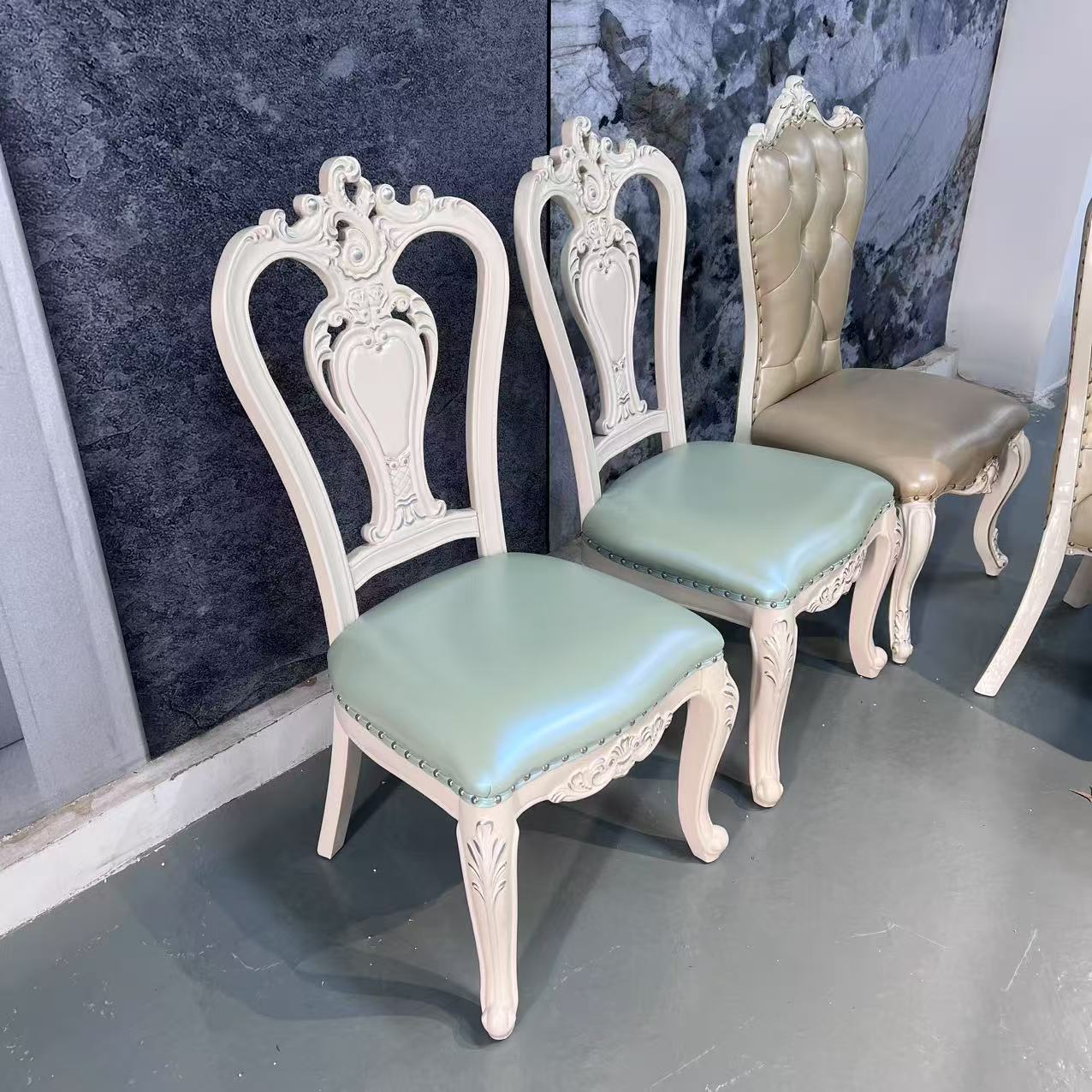 欧式扶手餐椅舒适设计家用椅子 尺寸：坐高500*坐深470*高度1100