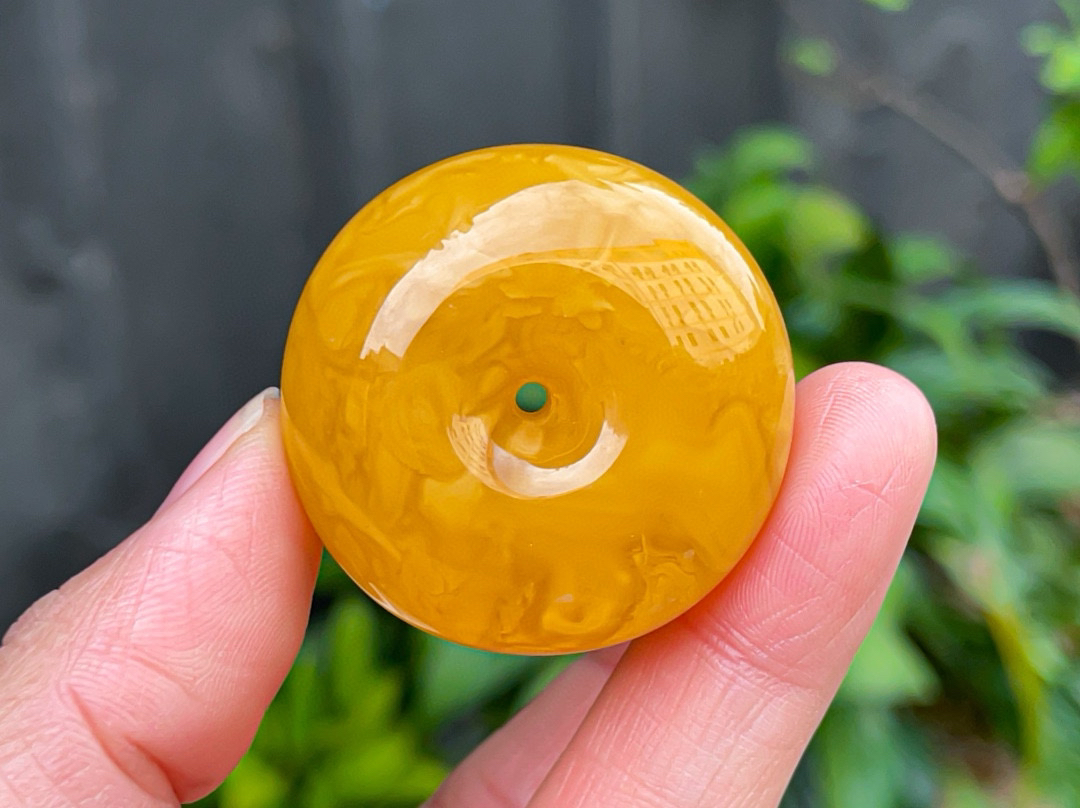 15.21克 俄料蜜糖红平安扣 实物超漂亮 形状好 平安喜乐