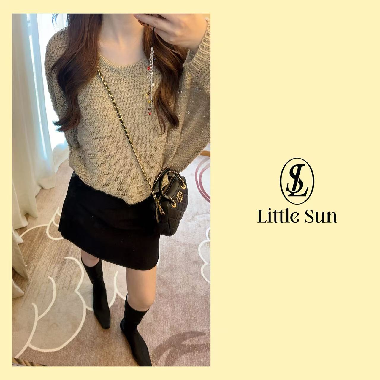 Little Sun「明洞」韩系秋季圆领长袖针织开衫 XTY-32XR2058