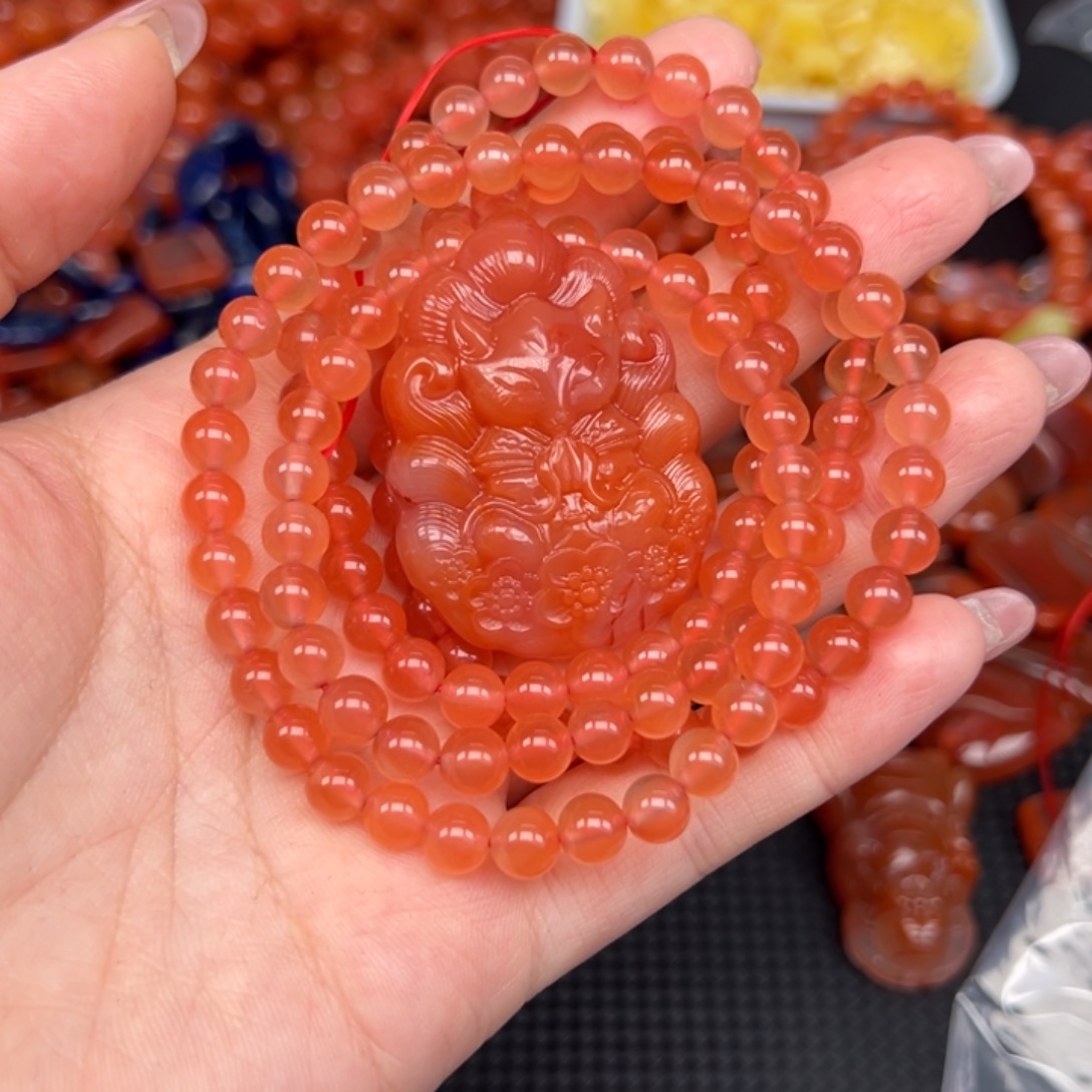 拉***哥南红玛瑙未镶嵌吊坠(不含链)