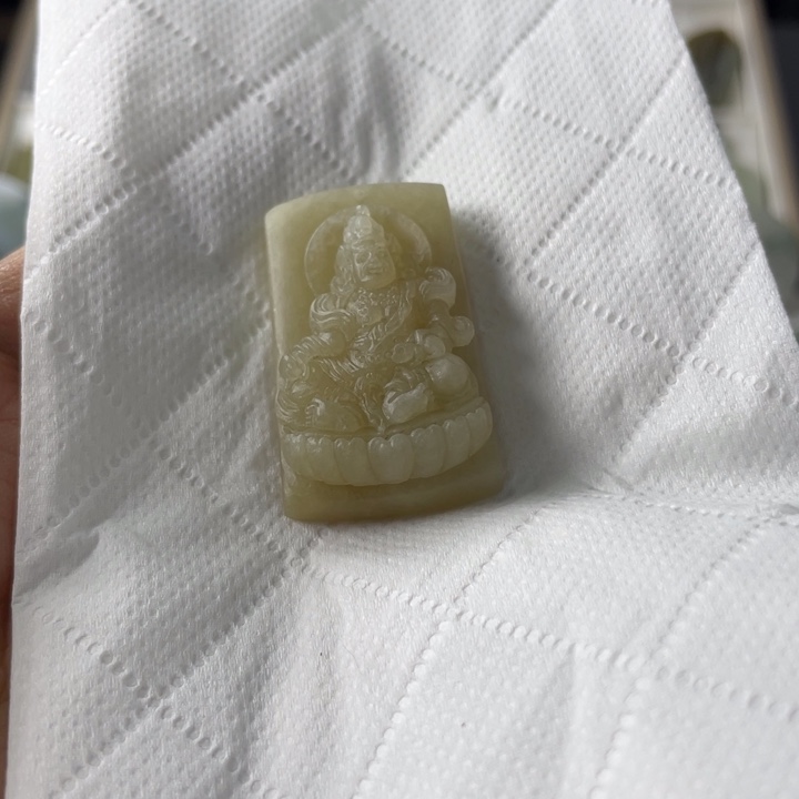 定制翡翠未镶嵌财神 毛货 无鉴赏期