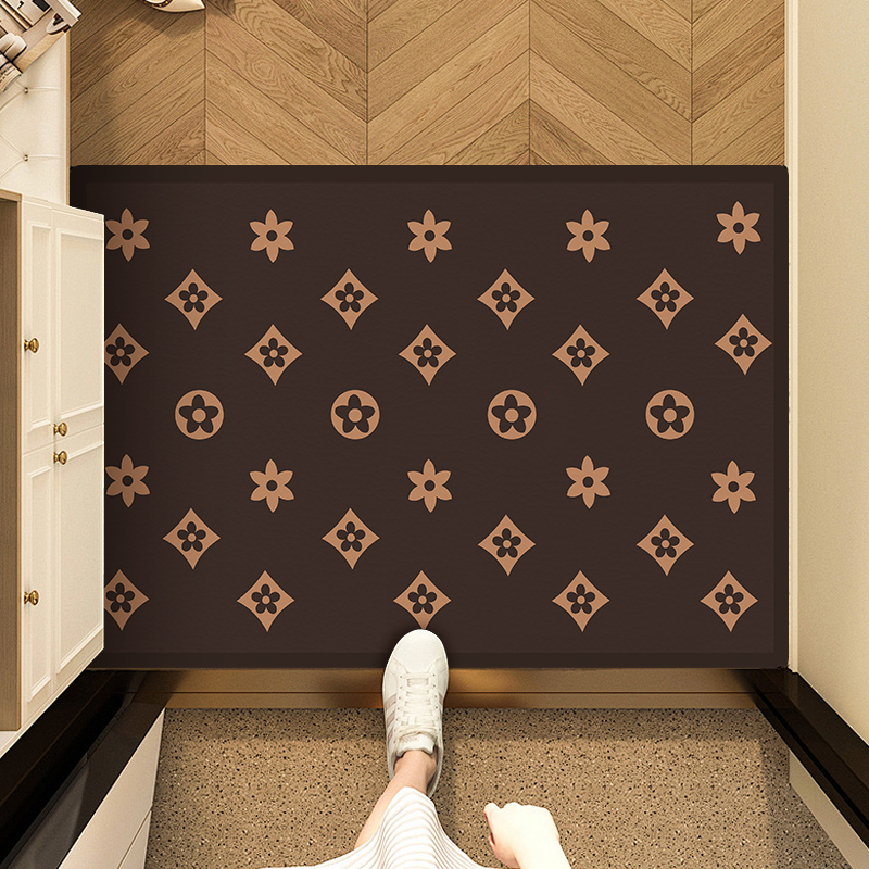 【全尺寸】]金典老花硅藻泥地垫防滑吸水客厅卧室过道阳台入户门垫