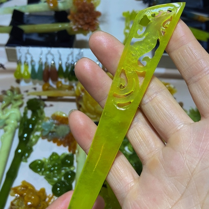 蛇纹石玉发簪未镶嵌