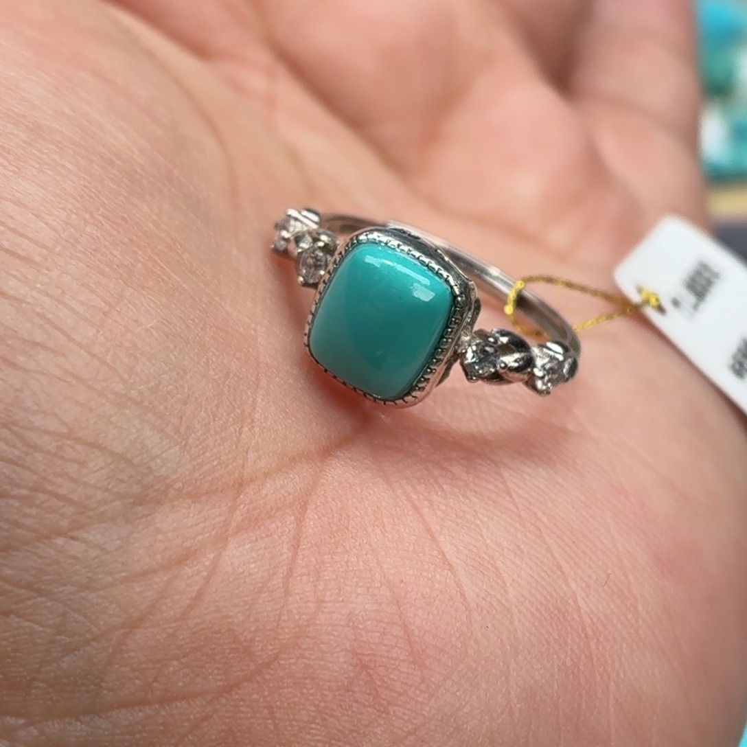 小***兔绿松石银S925镶嵌珠宝奇石