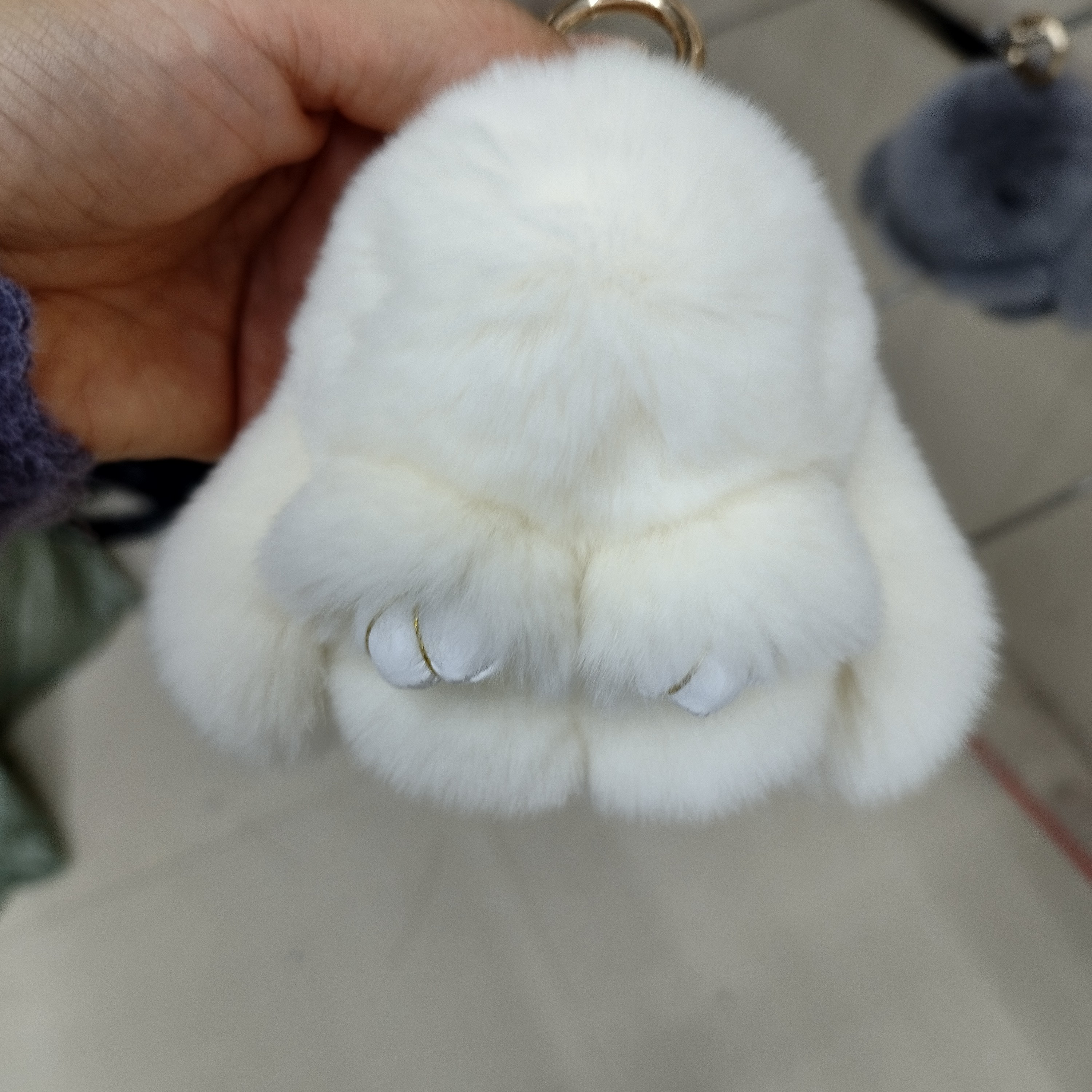 真獭兔毛毛萌萌兔包包钥匙扣挂件