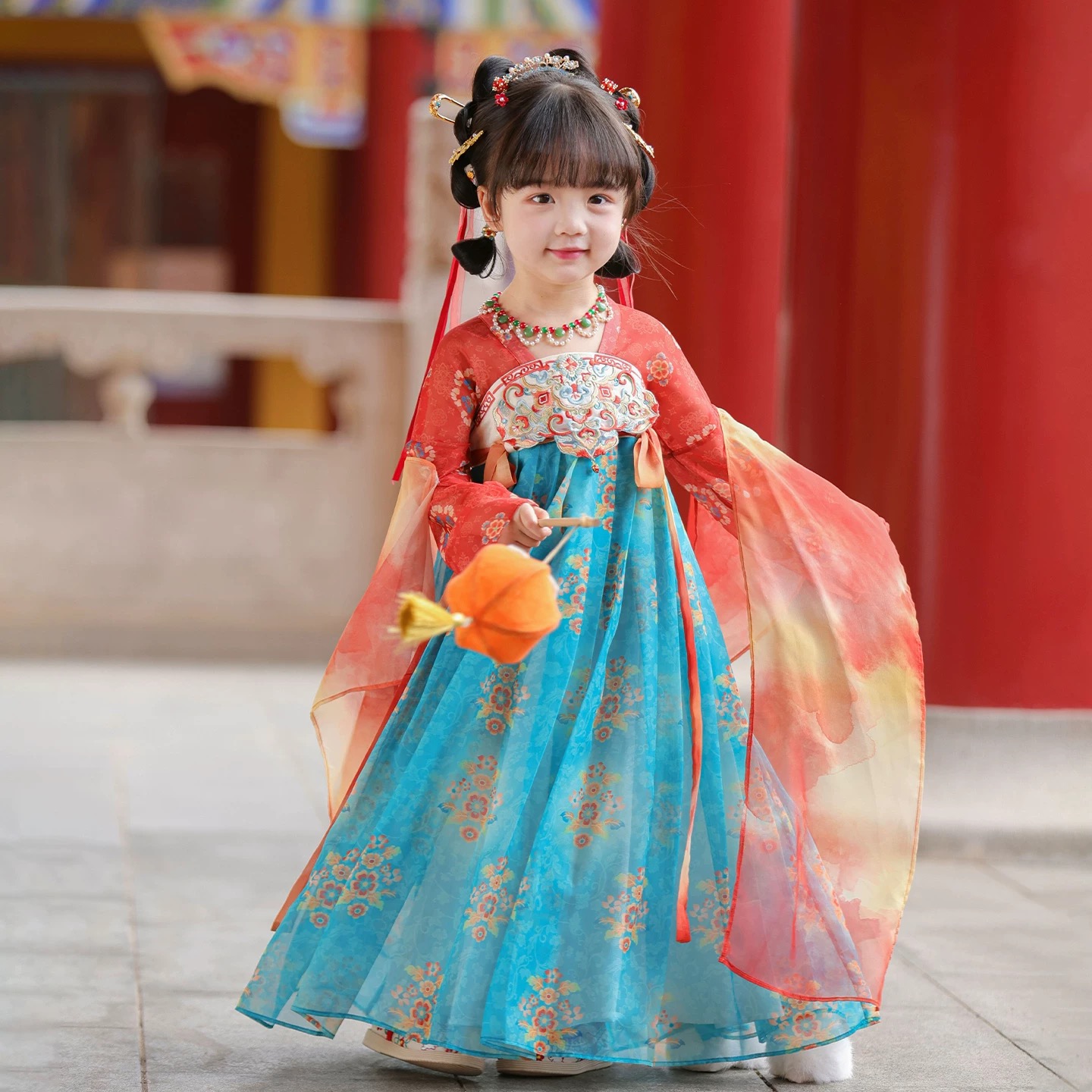 汉服女童2025春秋新款儿童仙女裙古风国风公主连衣裙唐风表演襦裙