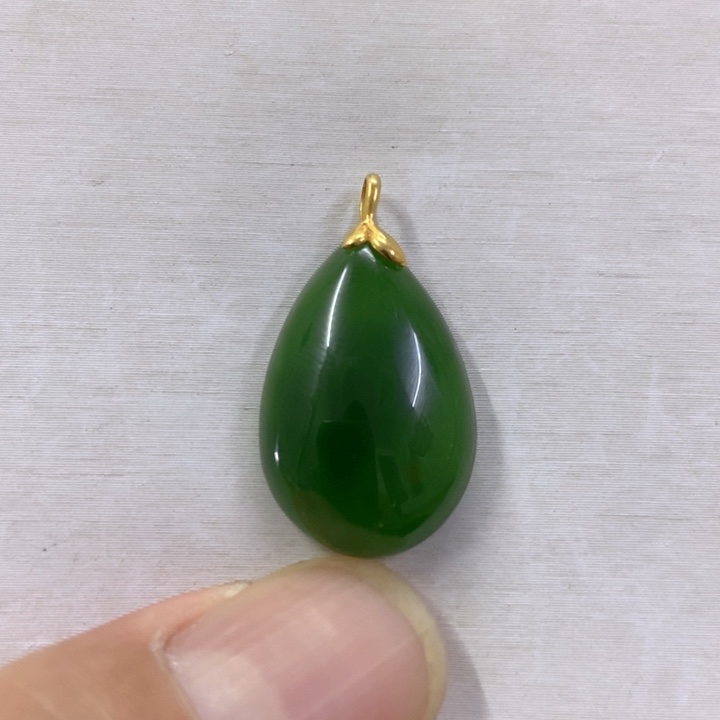 【闪购商品】和田玉（碧玉）18K金镶嵌颈饰11