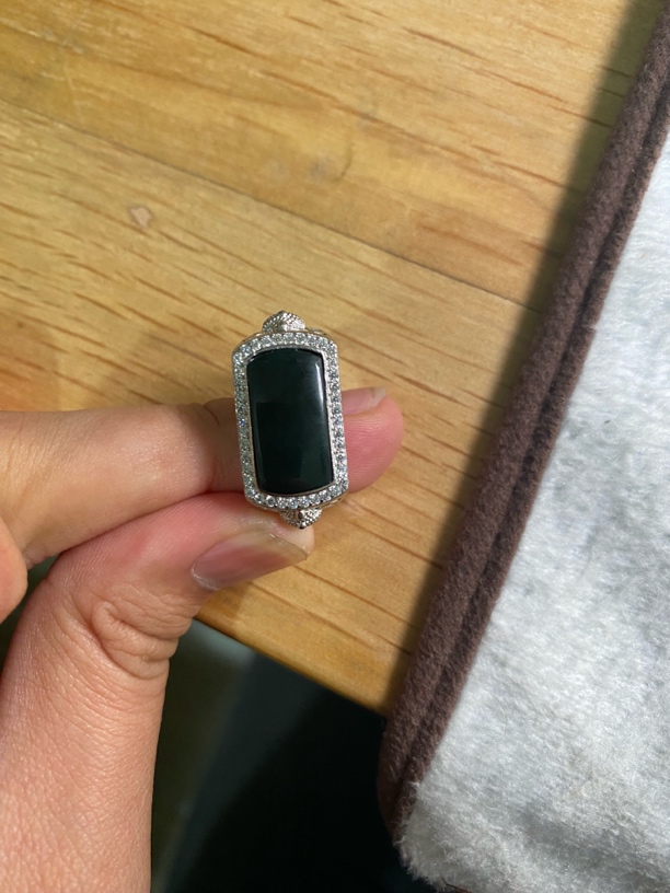 天然A货墨翠男戒