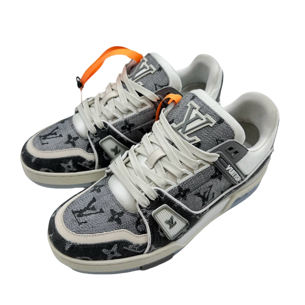 95新 LouisVuitton/路易威登 37.5码灰牛仔trainer98新vv1083