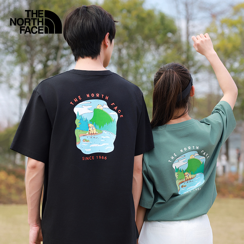 北面男女同款纯棉印花短袖T恤户外休闲透气新款TheNorthFace|8GZ6