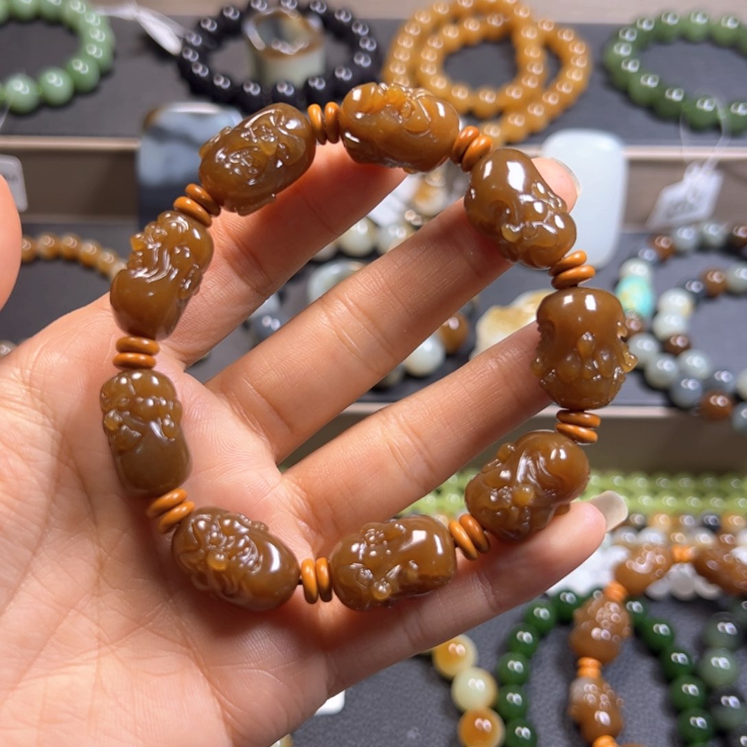 和田玉手链未镶嵌棒*糖