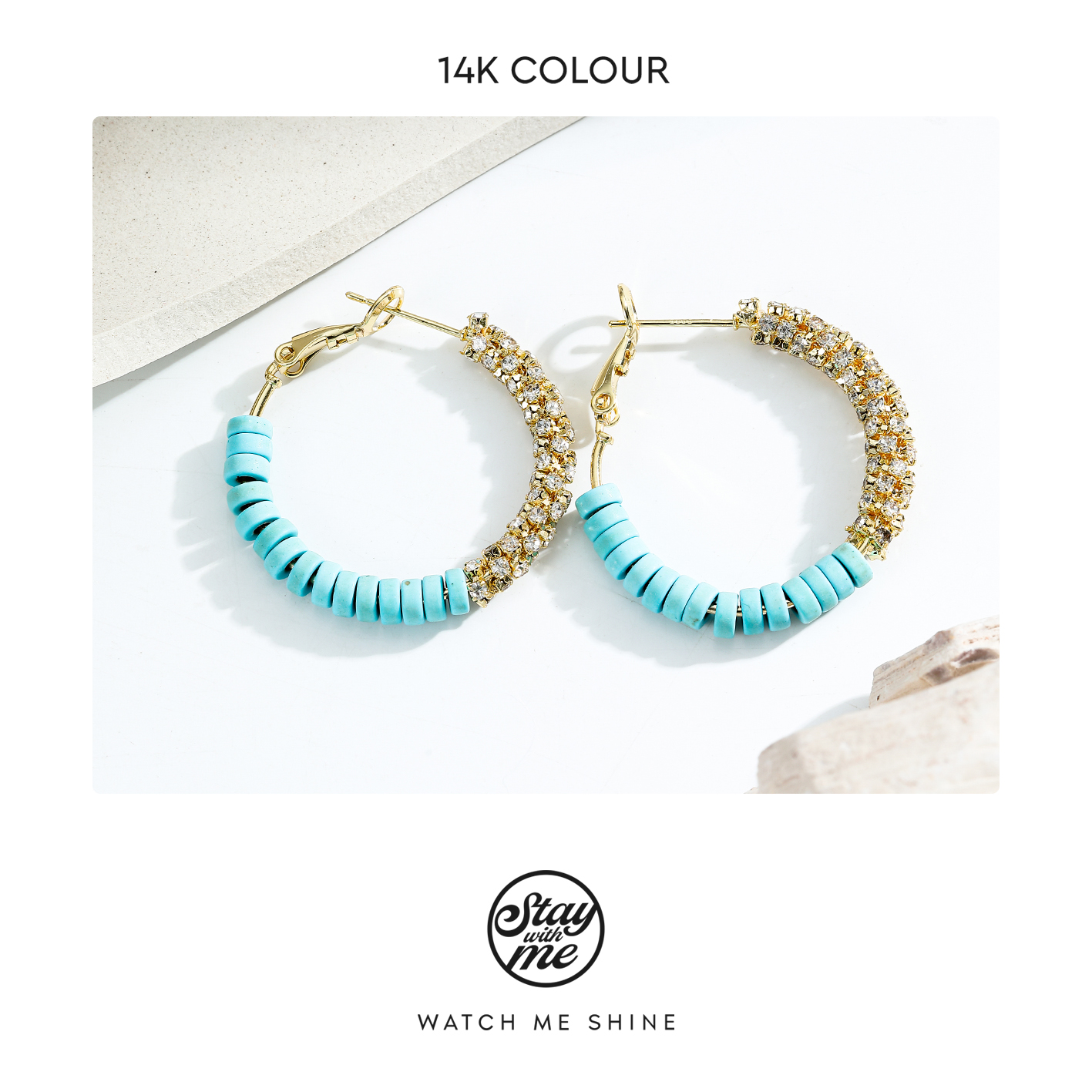 STAY WITH ME 铜合金合成锆石耳饰 小众设计P0528耳环