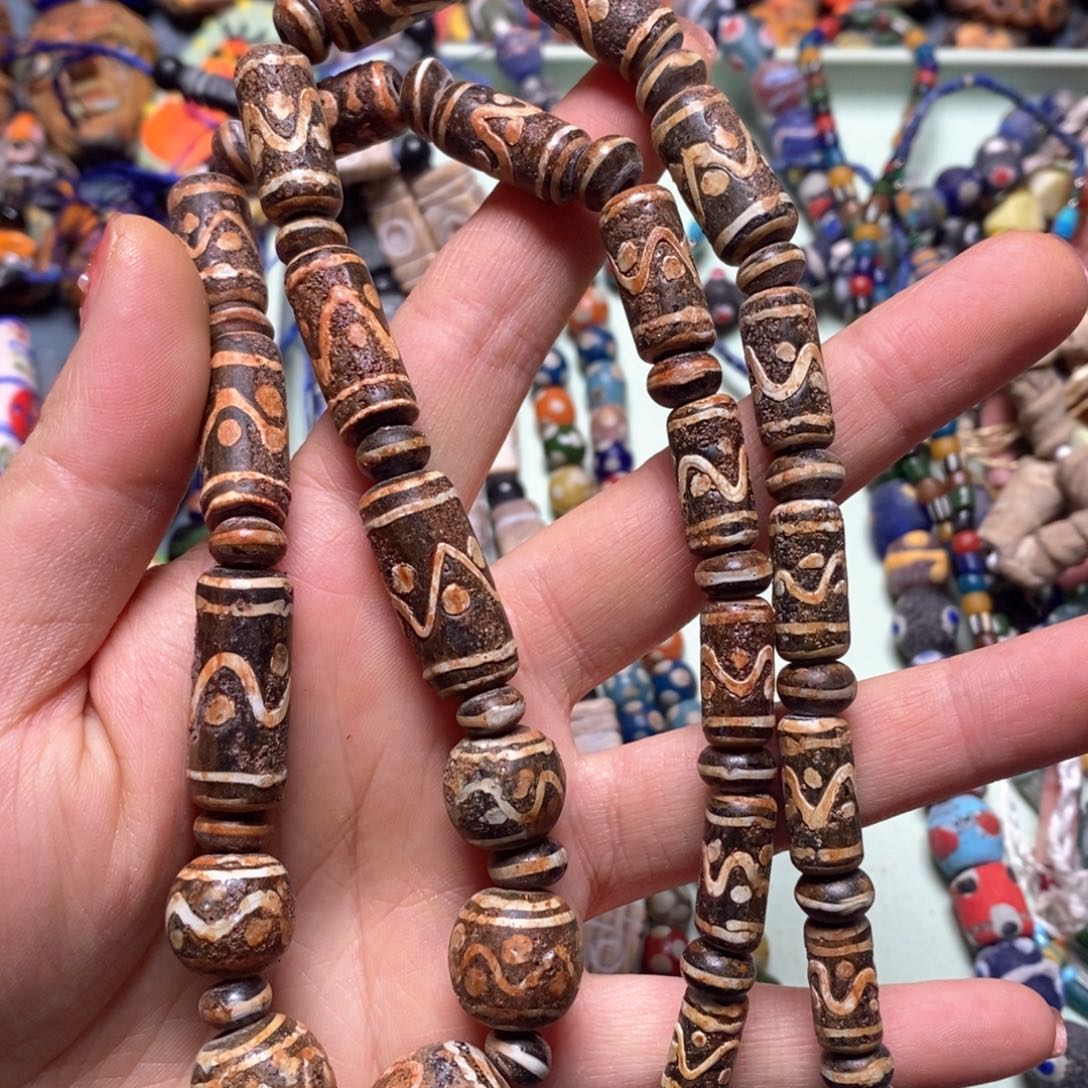 琉璃颈饰印度尼西亚老链子