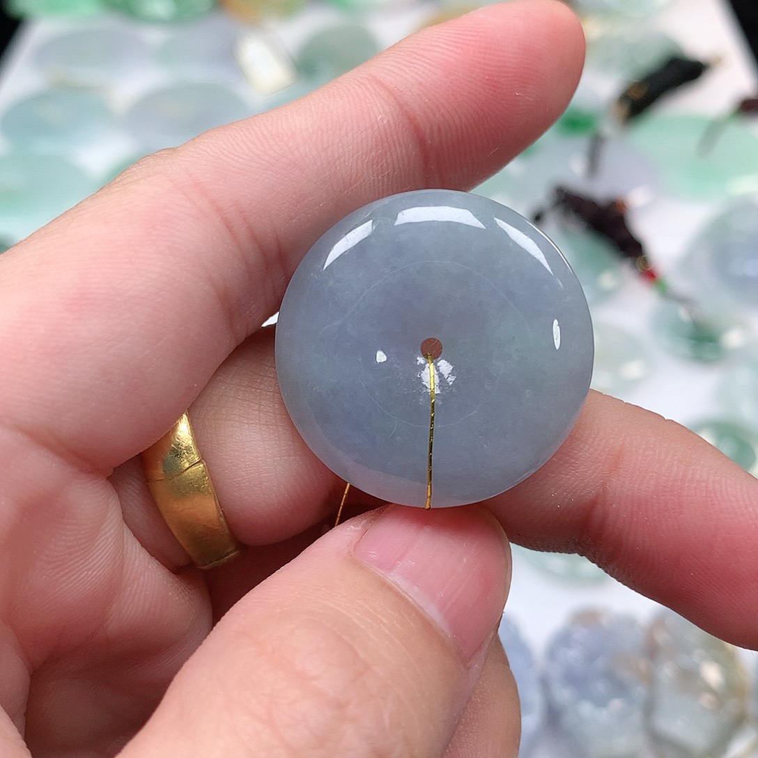 翡翠颈饰未镶嵌天然缅甸翡翠A货平安扣