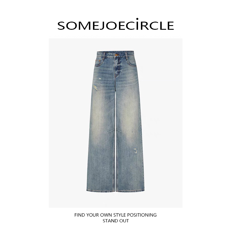 SOMEJOECIRCLE/秦岚同款牛仔裤25年春季新品棉质中腰洗水女Z5279