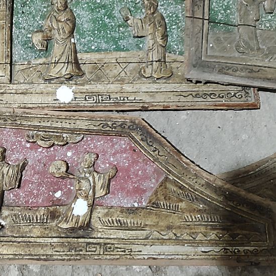 紫***野香榧木手工人物木雕花板