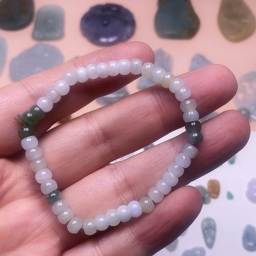 翡翠未镶嵌套链天然翡翠A货算盘珠