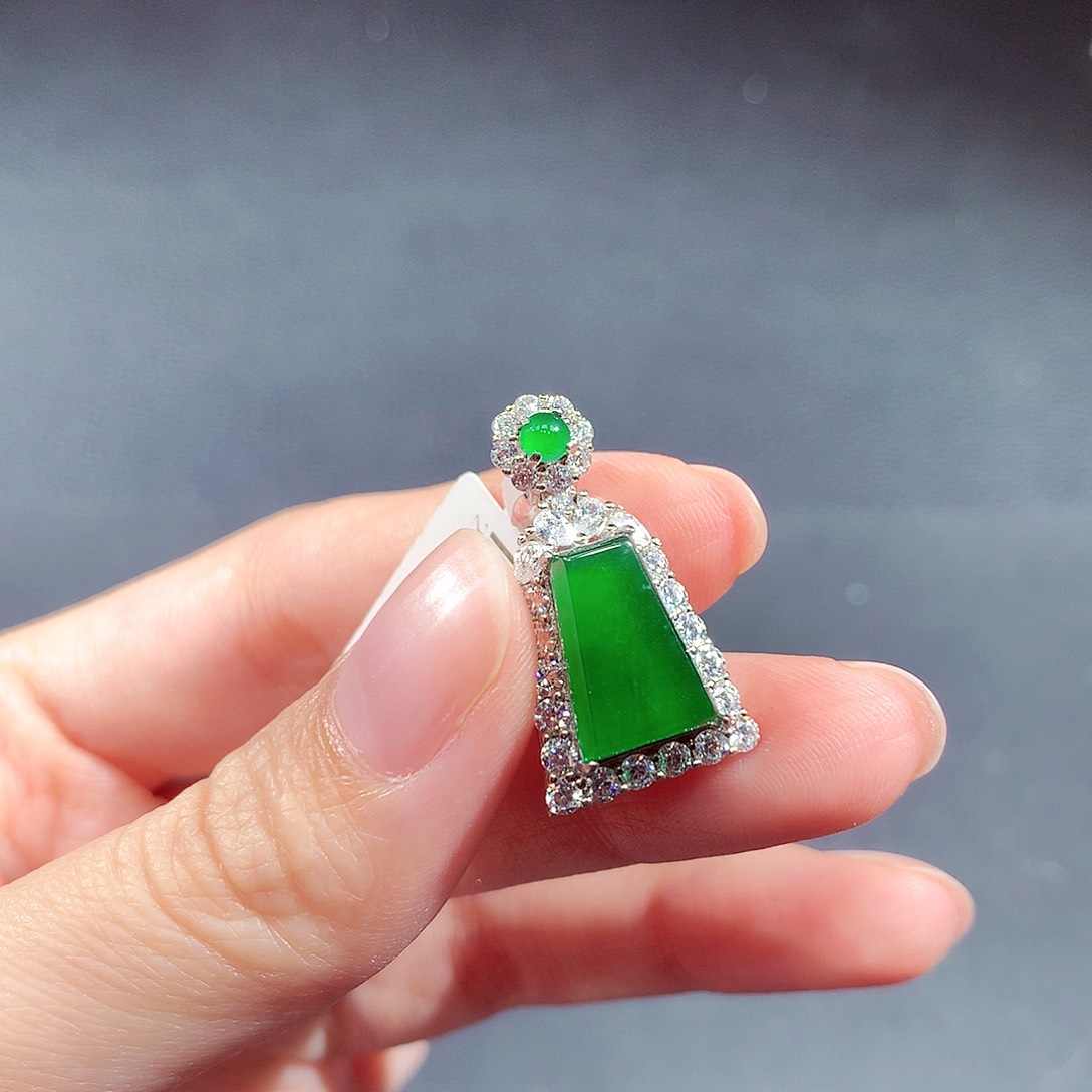 银S925镶嵌戒指翡翠翡翠