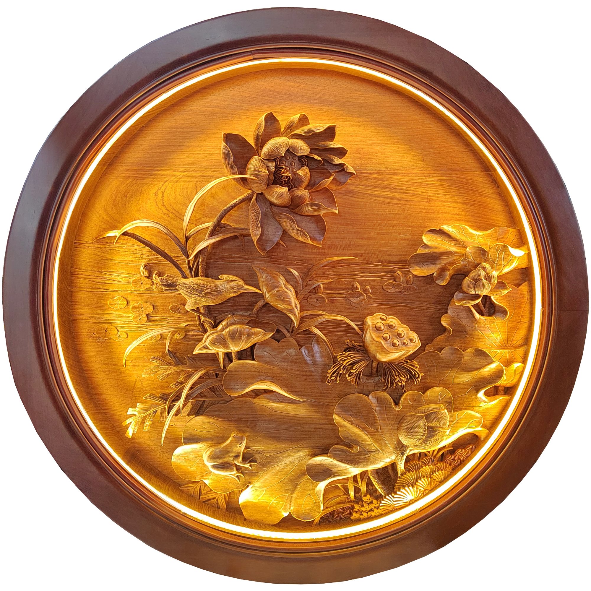 深雕玄关屏风鸿运当头  