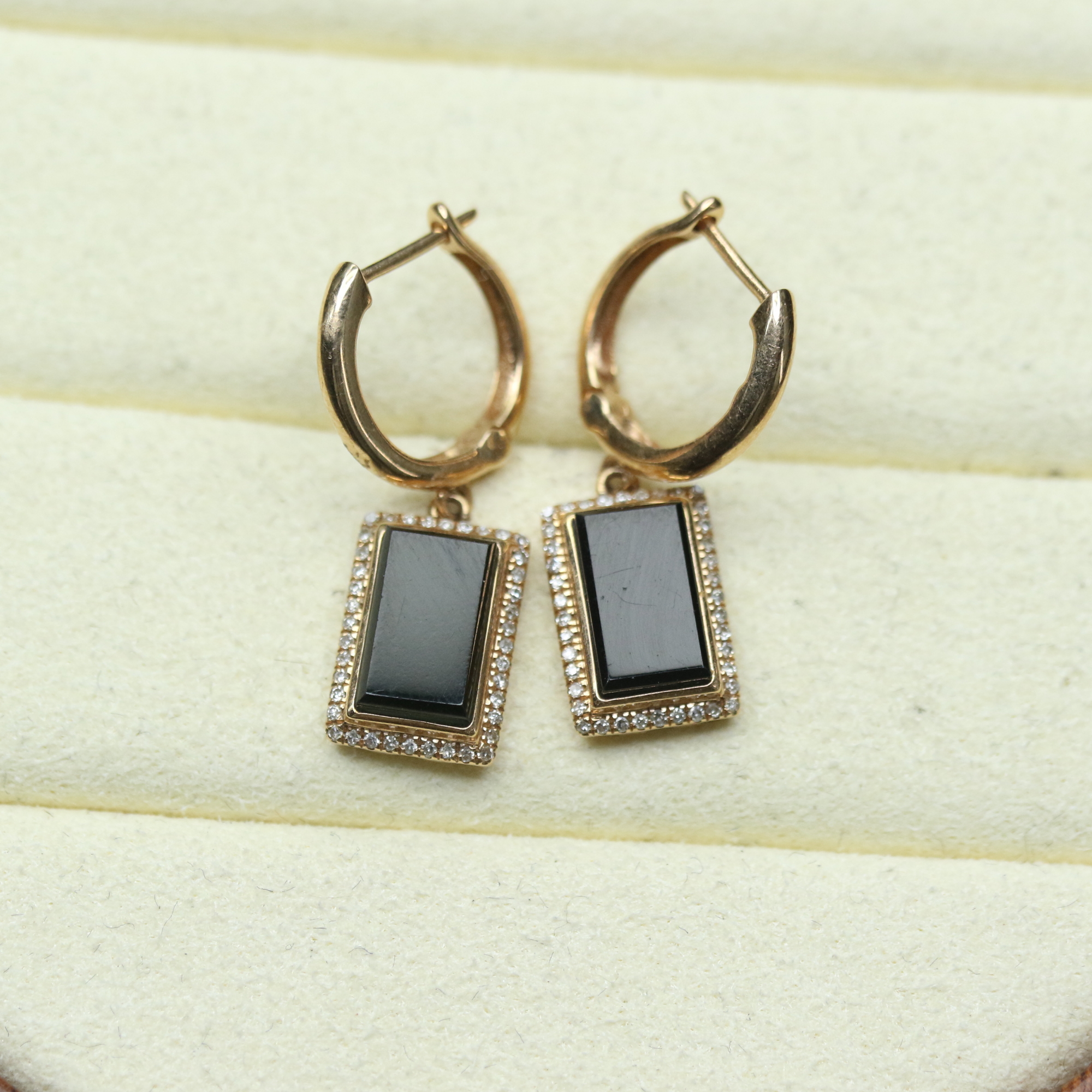 17天然缅甸翡翠A货18k墨翠耳饰/700876/上海嘉禾拍卖