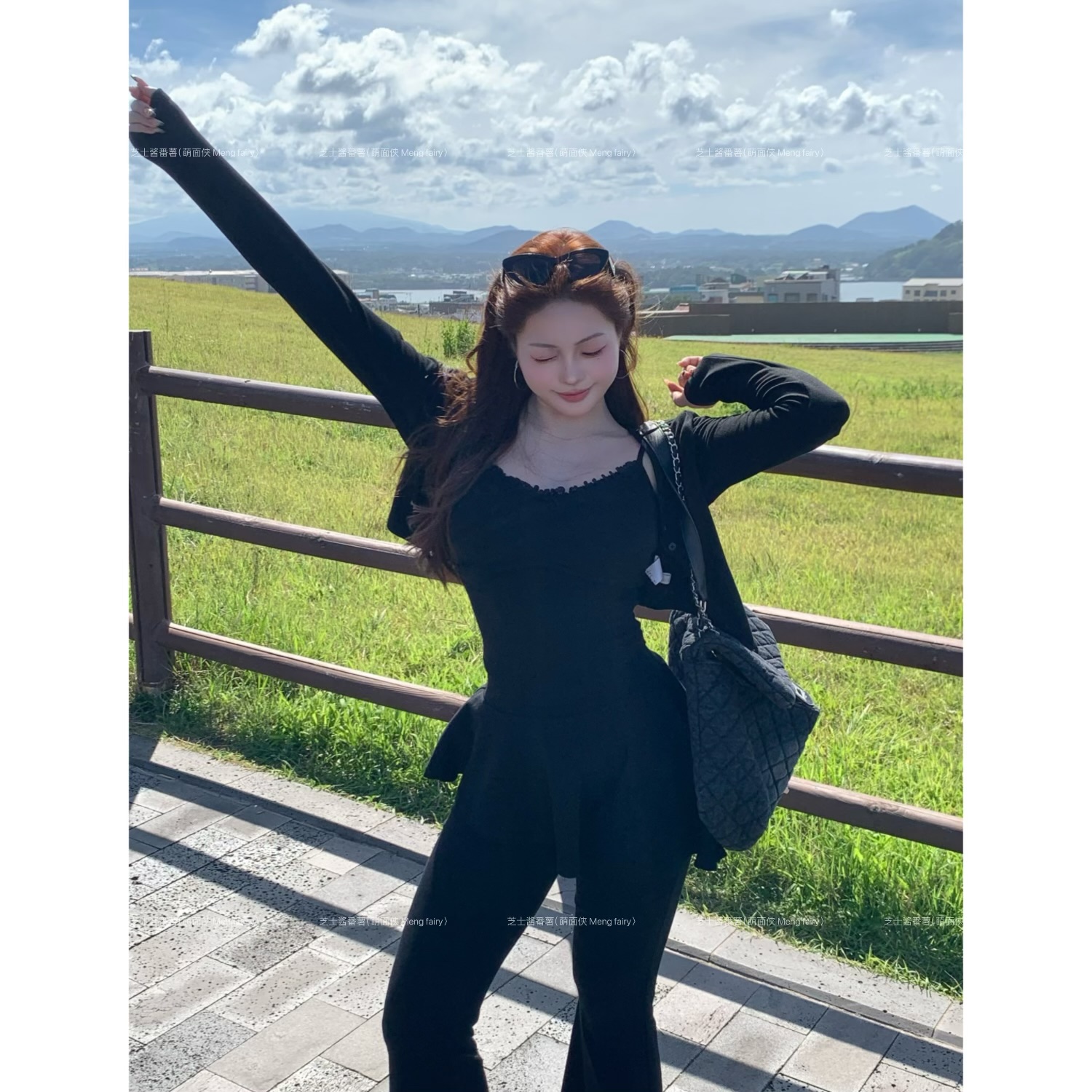 萌面侠 现货【英黎情书】莫代尔吊带开衫出游服装女6576 6575流光风