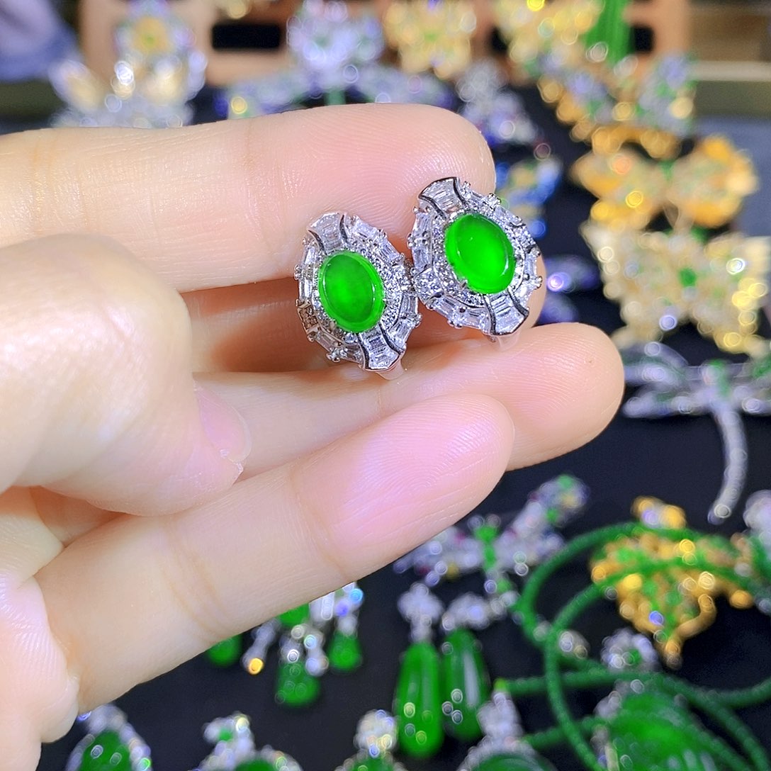 吊坠(不含链)银S925镶嵌翡翠