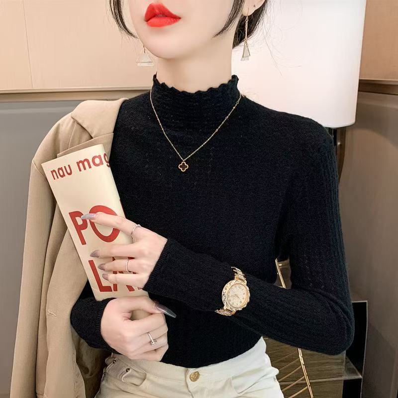 2025年秋冬新款链条半高领针织衫毛衣女内搭洋气打底衫上衣