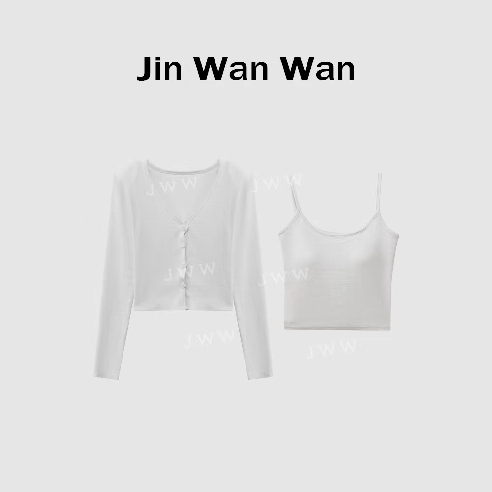 No退No换【极简主义】时尚气质针织开衫套装  上衣+内搭 231-1