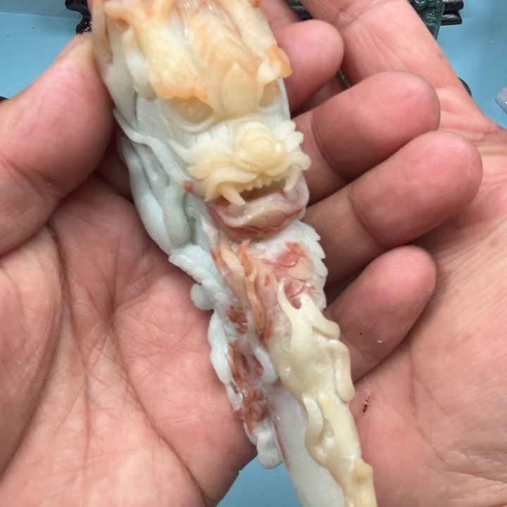 定制翡翠未镶嵌龙笔