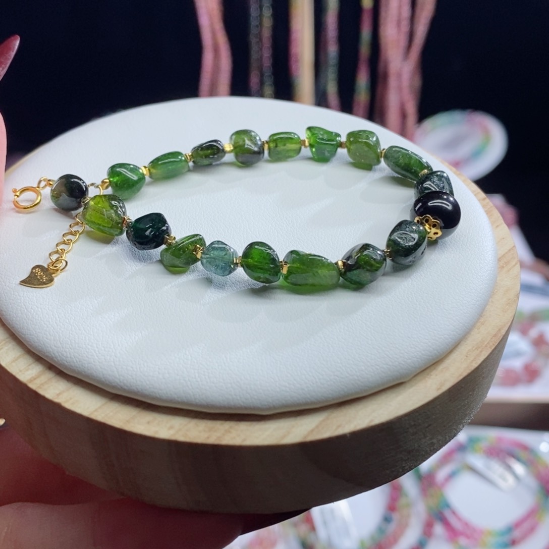 碧玺手链未镶嵌s***桃糖豆