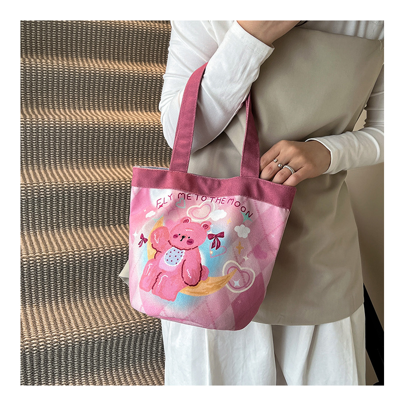 1181日系可爱少女学生水桶包高颜值卡通便当包女上班手提包