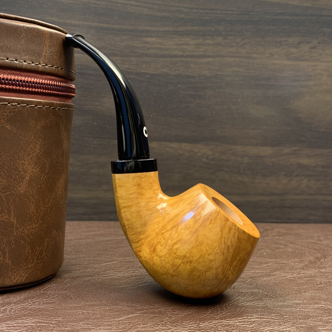 意大利齐博浅色自由式石楠木烟斗（内径20.1斗深37.4长146.8）