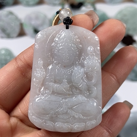 翡翠颈饰未镶嵌观音福利翡翠