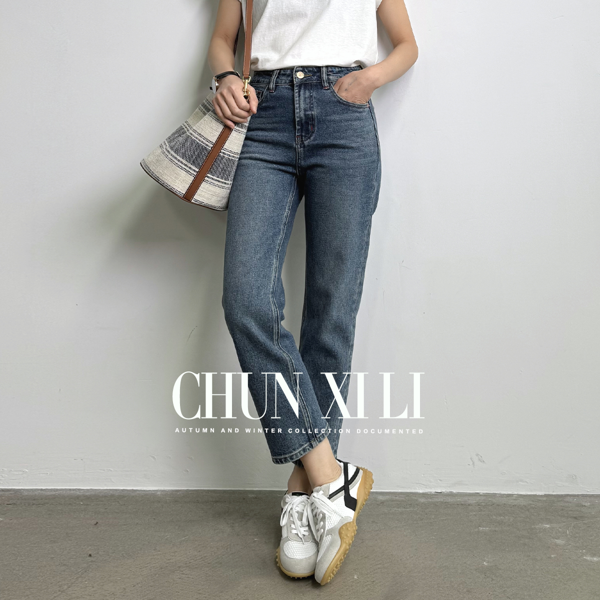 CHUNXILI/春熙里 极简气质牛仔长裤 秋冬显瘦烟管裤 D07K43058