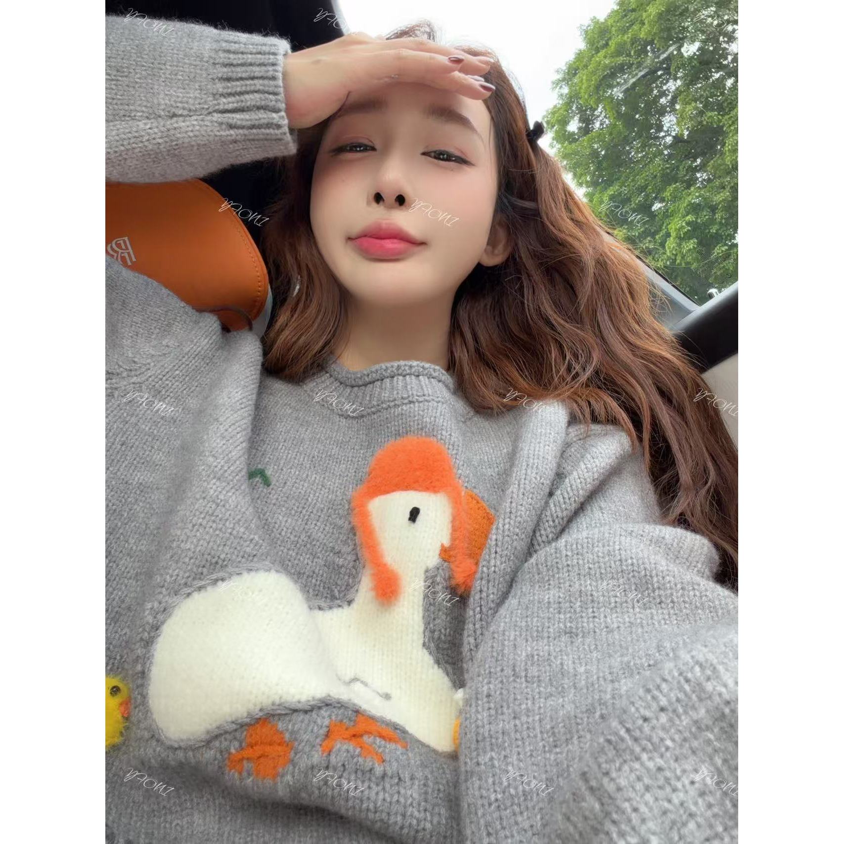 【YFONI】手工小鸭子毛衣宽松秋冬~