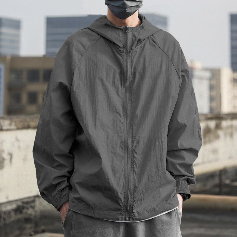 YEEZY男装冰丝防晒衣男士夏季UPF50+抗UV宽松休闲轻薄透气外套夹