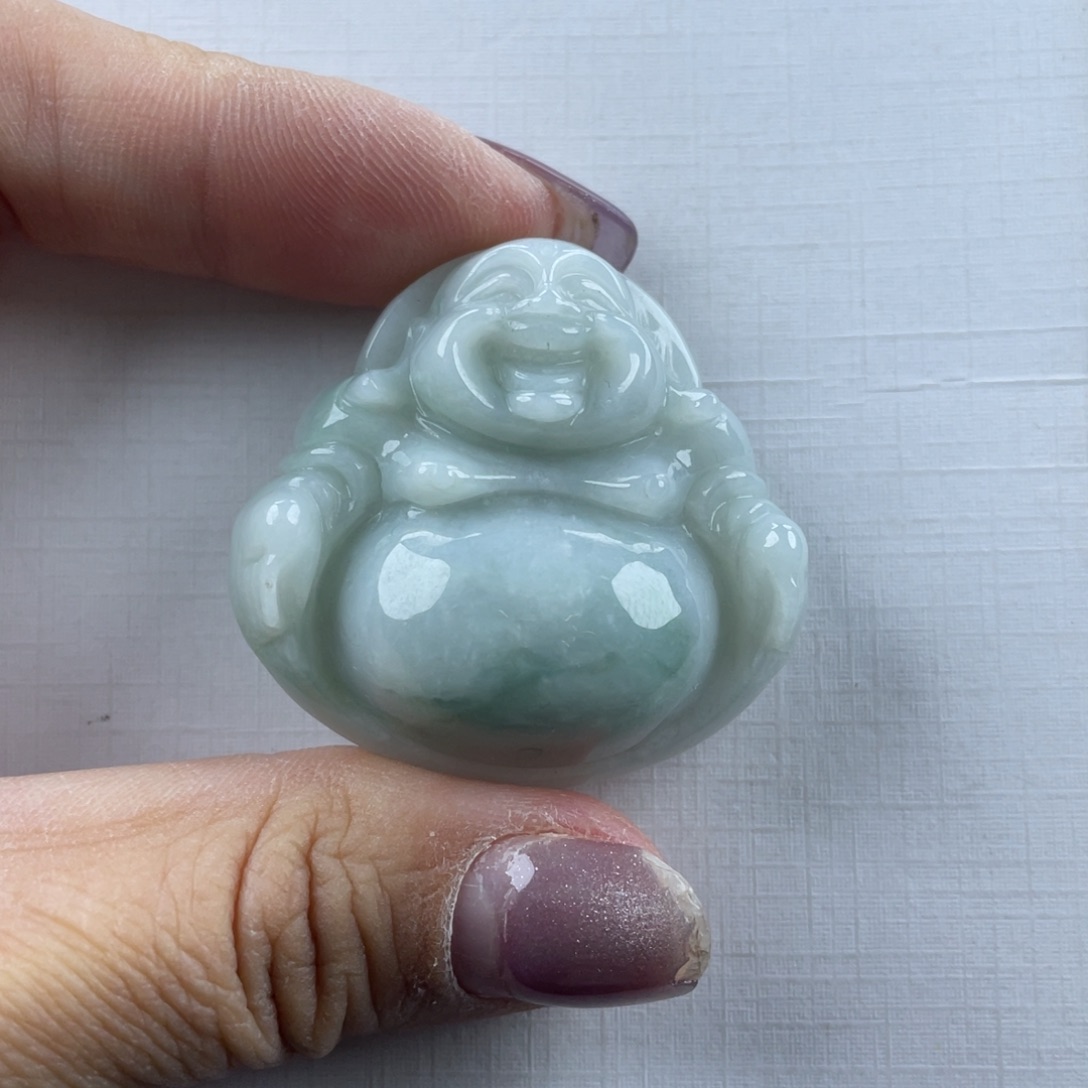 翡翠未镶嵌颈饰38尺寸佛公厚装微瑕介意勿拍不退不换