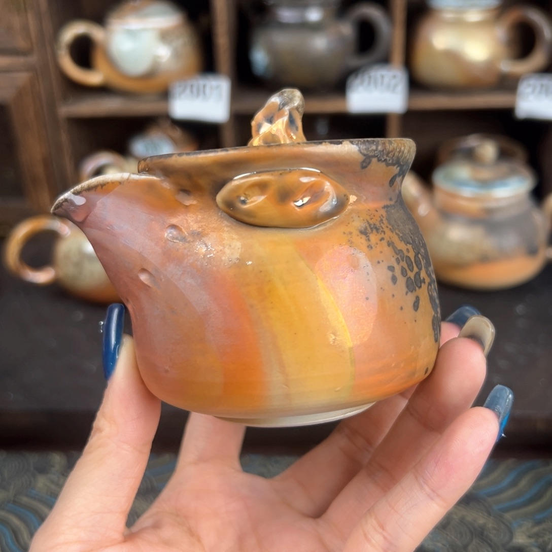 杯柴烧茶器中白宝瓶