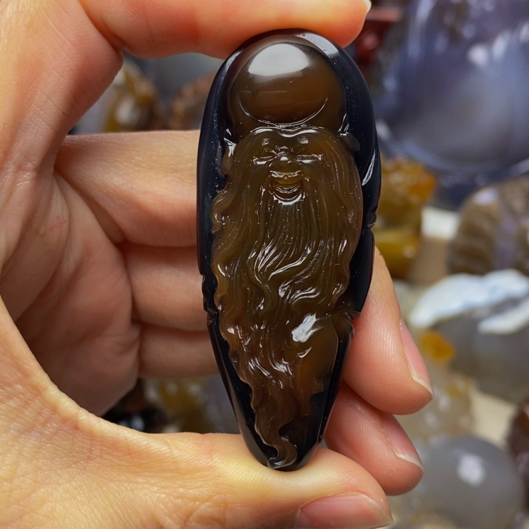 玛瑙/玉髓手把件未镶嵌