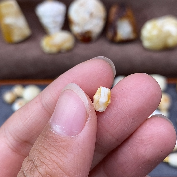 琥珀裸石未镶嵌5线束隔珠