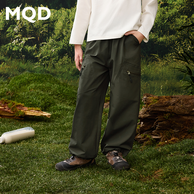 MQD童装儿童25春新品学院风中大童休闲裤工装裤子9651W1513